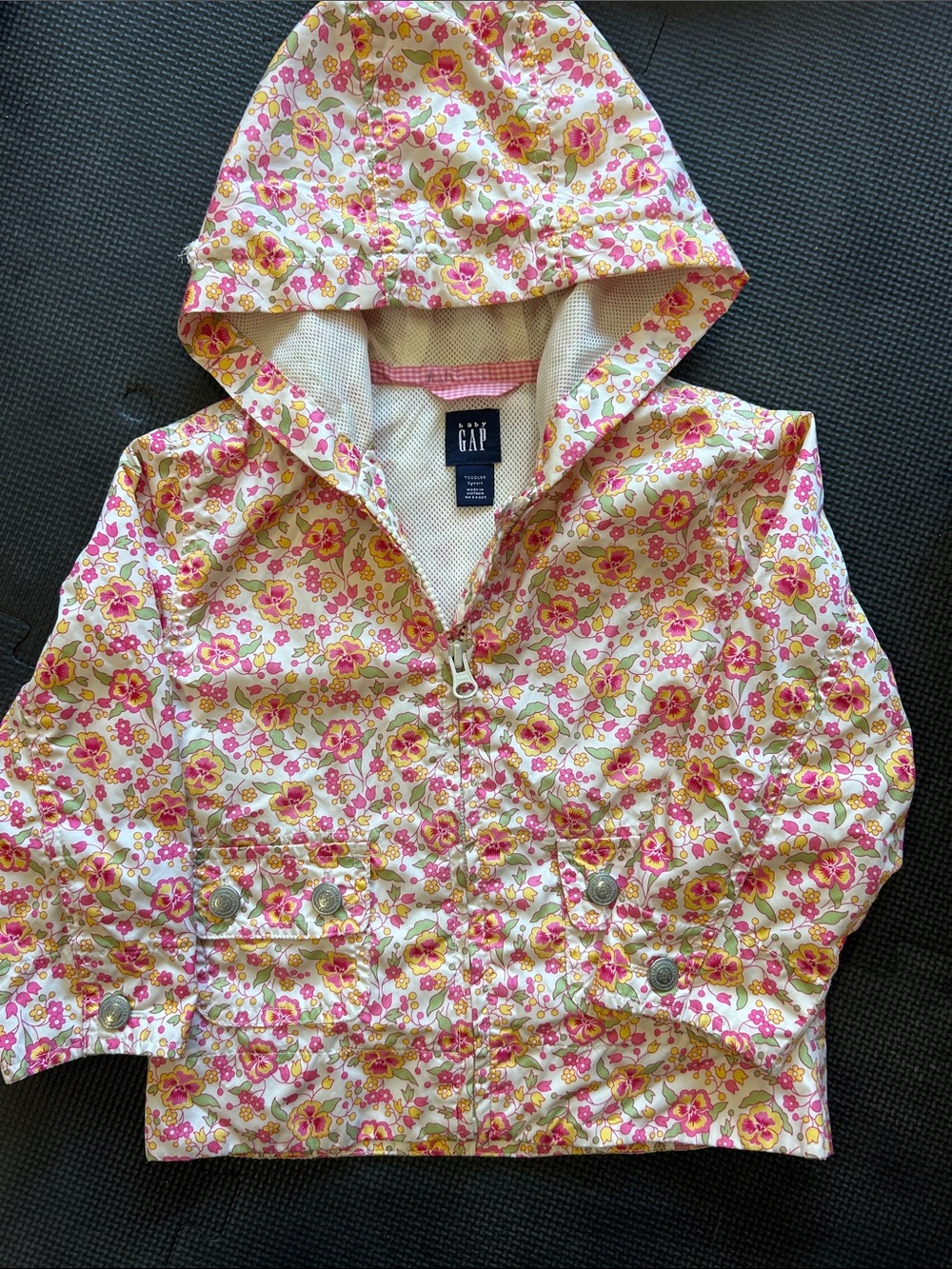 GAP Girls Floral Hooded windbreaker - Pink & Yellow